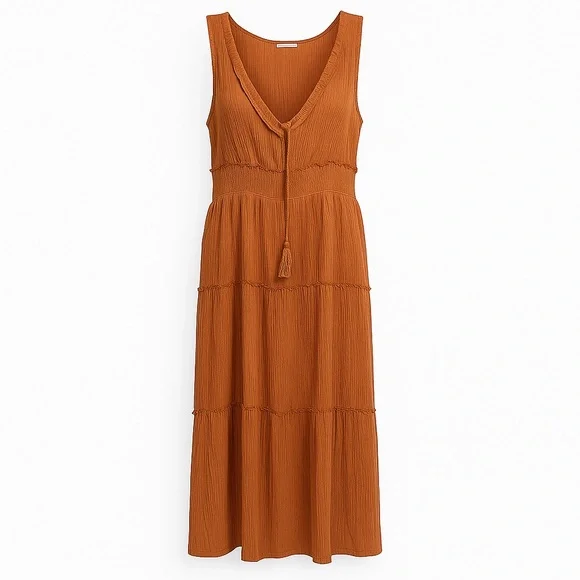 open lace back dress Mona Off-Shoulder Embellished Sleeve Dress Rust– Selfie Leslie main image 0